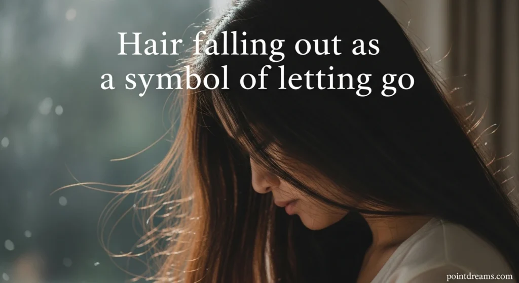 Hair falling out as a symbol of letting go
