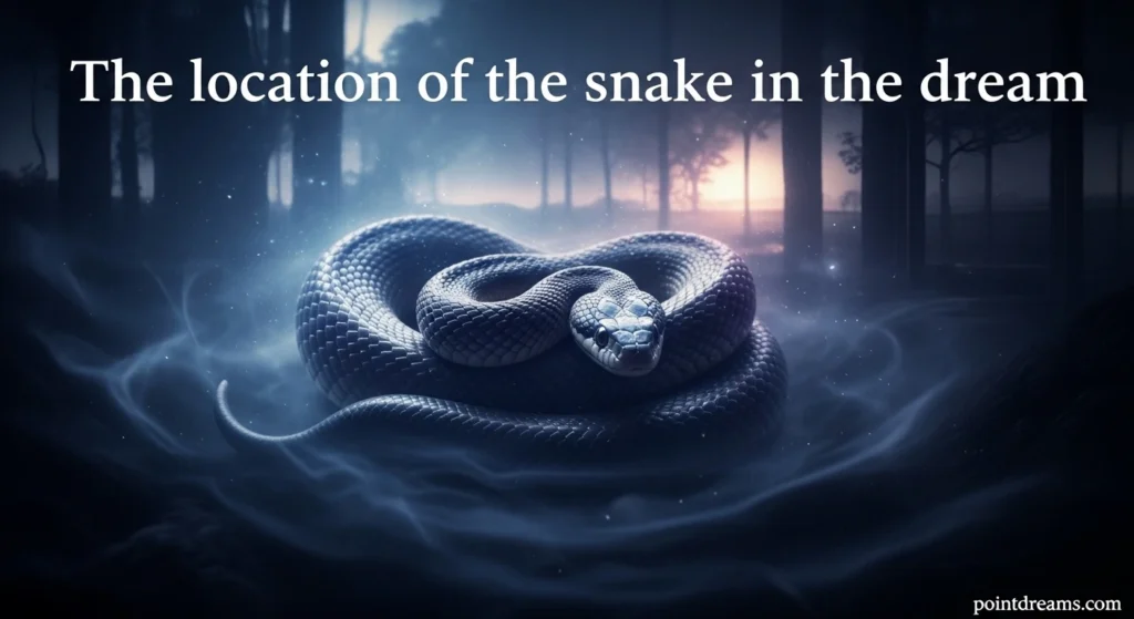 The location of the snake in the dream